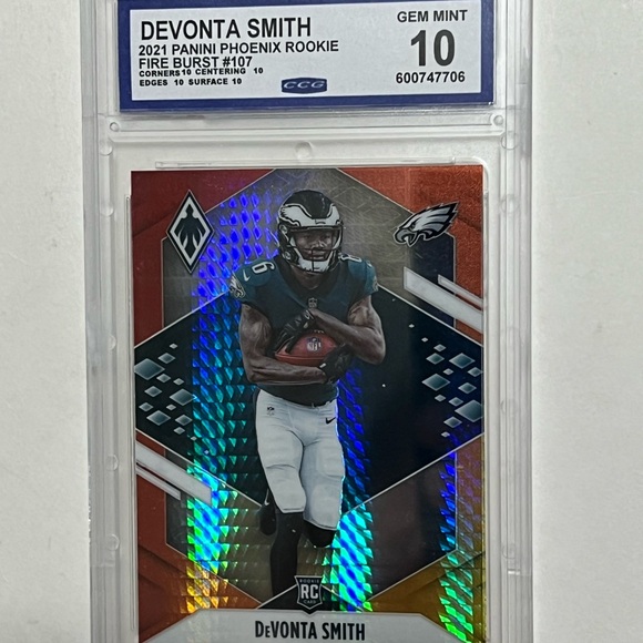 2021 Phoenix Fire Burst Devonta Smith CCG 10 Gem Mint Graded Card Rookie RC 🔥🏈 - Picture 1 of 2